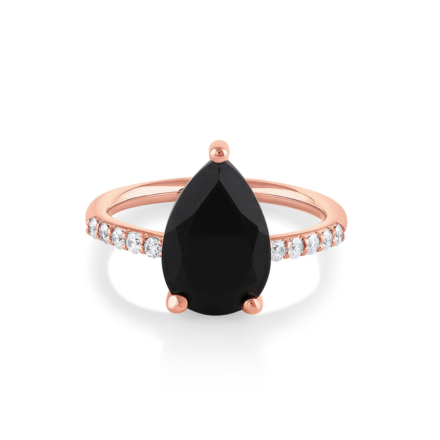 Marrow Fine Jewelry Sweet Melissa Pear Black Onyx Ring [Rose Gold]