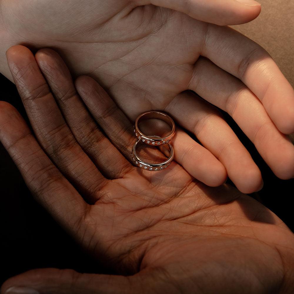 White Diamond Burnished Teddy Band - 5mm - Marrow Fine
