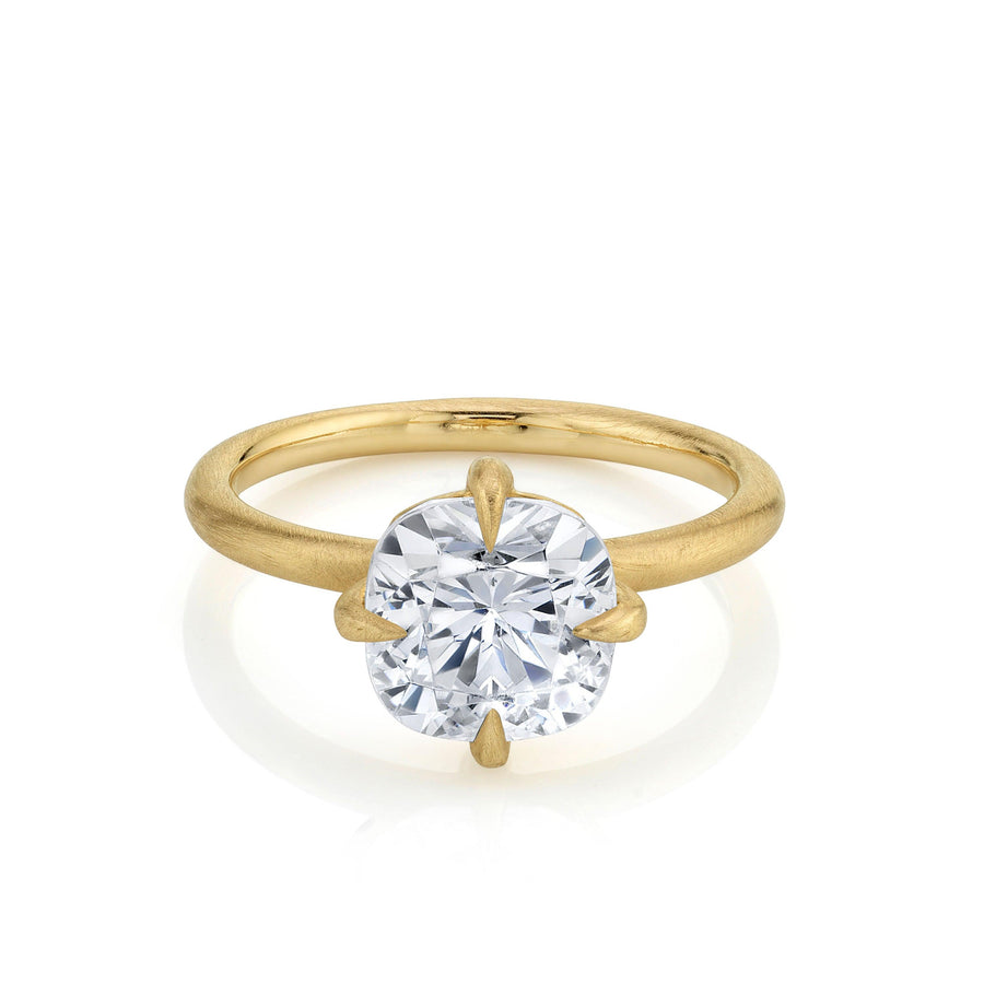 Marrow Fine Jewelry White Diamond Cushion Cut Solitaire Engagement Ring With Claw Prongs [Yellow Gold]