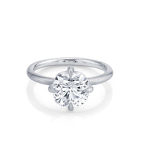 Marrow Fine Jewelry White Diamond Cushion Cut Solitaire Engagement Ring With Claw Prongs [White Gold]