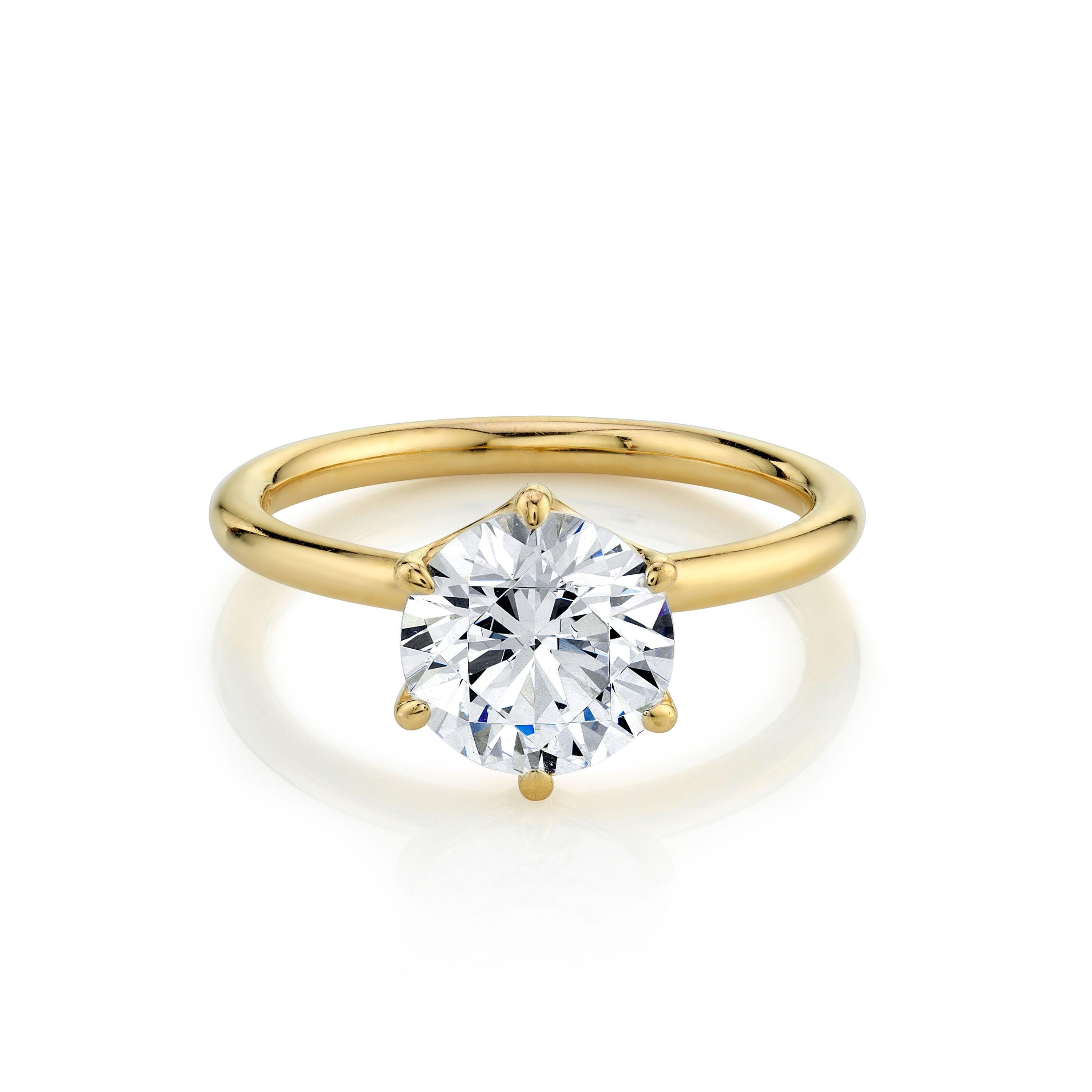 Marrow Fine Jewelry White Diamond Round Solitaire Engagement Ring