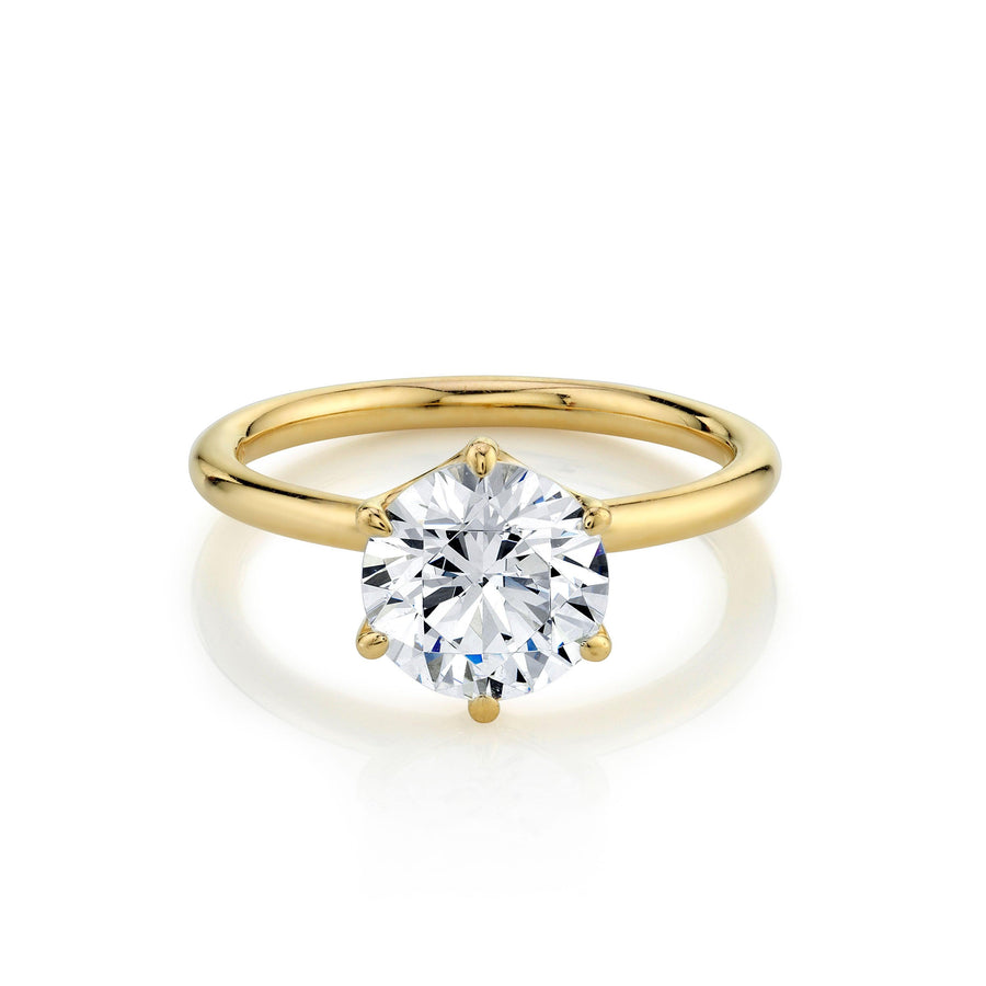 Marrow Fine Jewelry White Diamond Round Solitaire Engagement Ring [Yellow Gold]