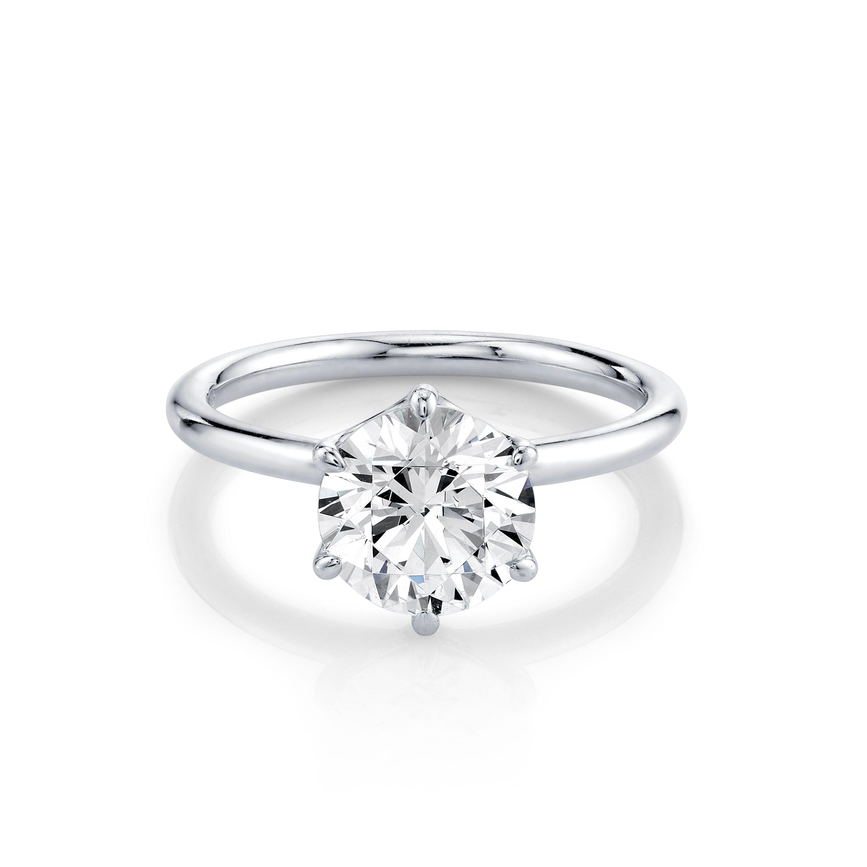 Marrow Fine Jewelry White Diamond Round Solitaire Engagement Ring