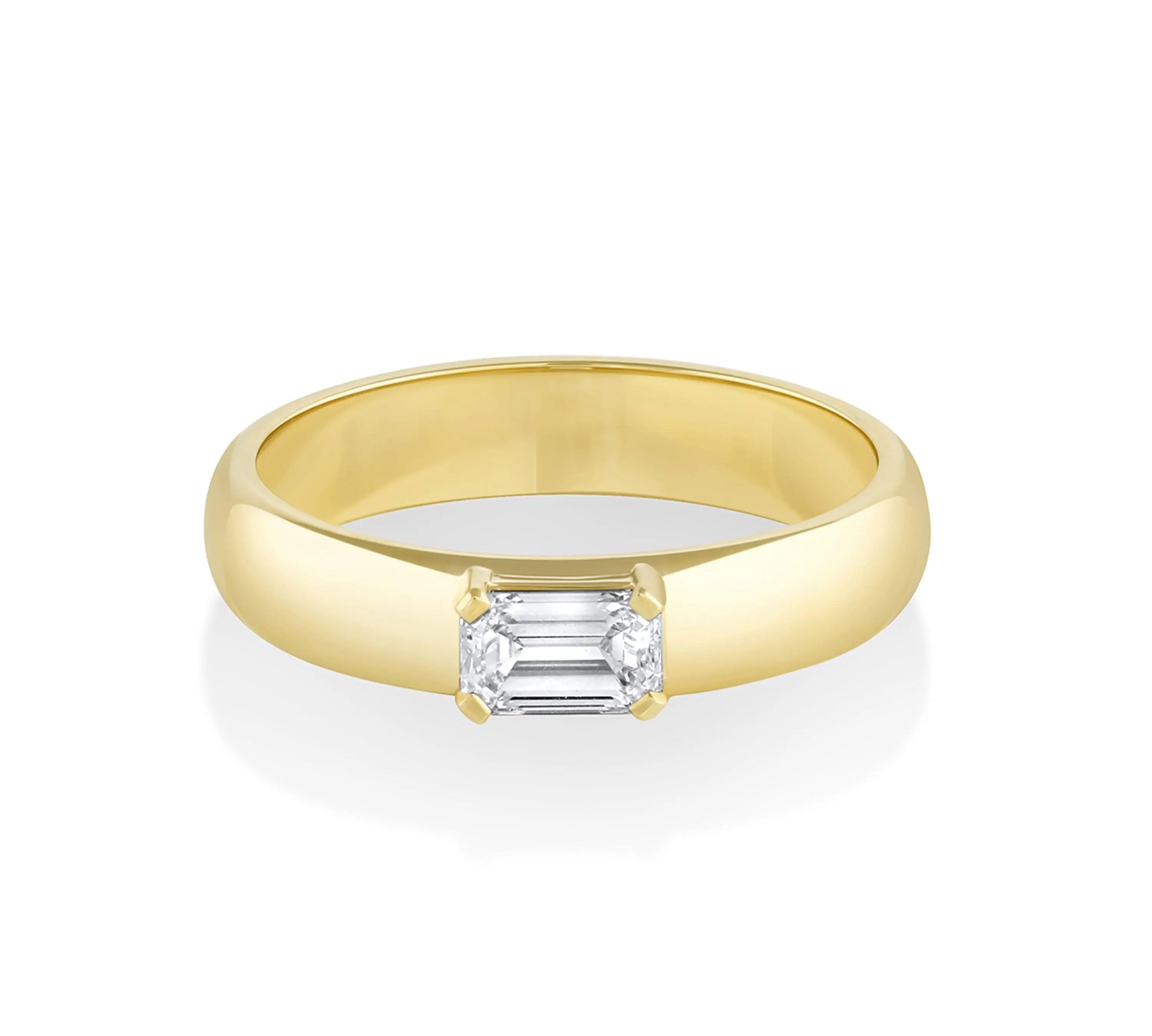 Marrow Fine Jewelry Minuette Collection Elodie Emerald Cut White Diamond Engagement Ring [Yellow Gold]