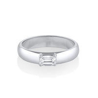 Marrow Fine Jewelry Minuette Collection Elodie Emerald Cut White Diamond Engagement Ring [White Gold]