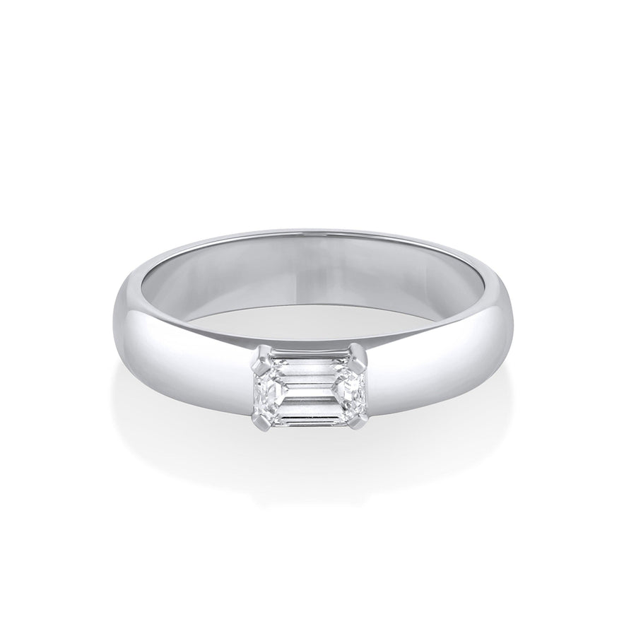 Marrow Fine Jewelry Minuette Collection Elodie Emerald Cut White Diamond Engagement Ring [White Gold]