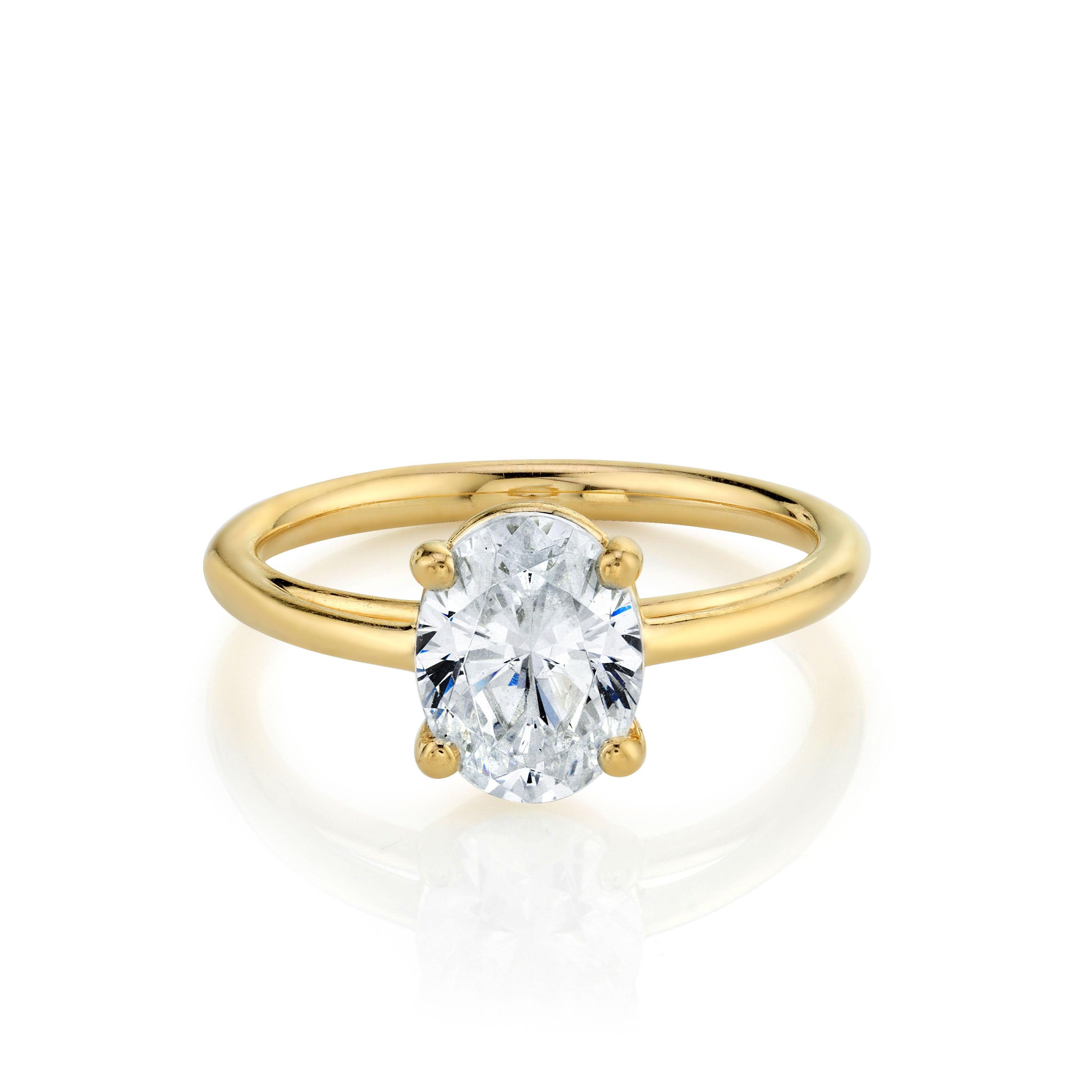 Marrow Fine Jewelry White Diamond Solitaire Oval Ring