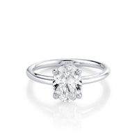 Marrow Fine Jewelry White Diamond Solitaire Oval Ring [White Gold]
