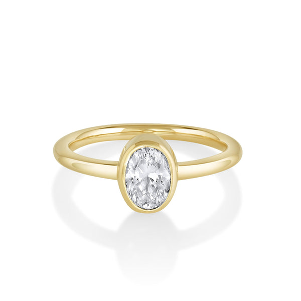 Bezel solitaire on sale diamond ring