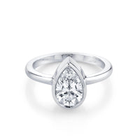 Marrow Fine Jewelry Karina White Diamond Pear Bezel Engagement Ring [White Gold]