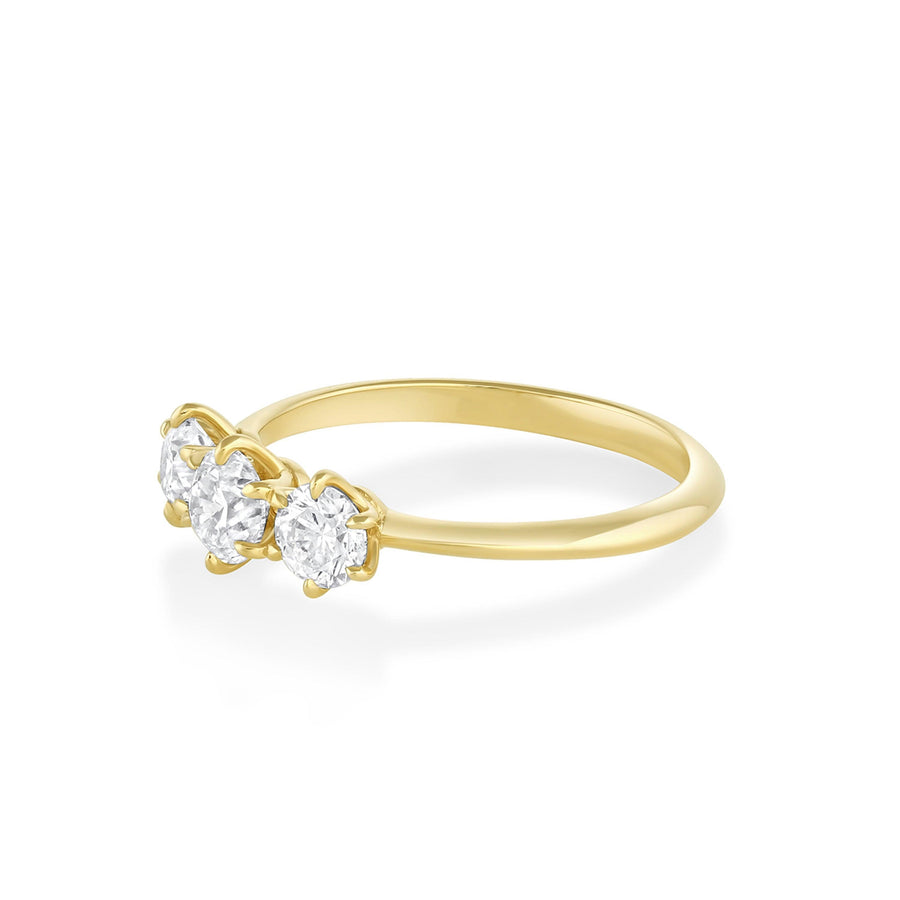 Marrow Fine Jewelry Minuette Collection Maude Three-Stone White Diamond Engagement Ring [Yellow Gold]
