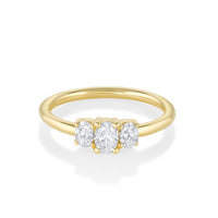 Marrow Fine Jewelry Minuette Collection Michelle Oval Three-Stone White Diamond Engagement Ring [Yellow Gold]