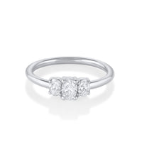 Marrow Fine Jewelry Minuette Collection Michelle Oval Three-Stone White Diamond Engagement Ring [White Gold]