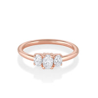 Marrow Fine Jewelry Minuette Collection Michelle Oval Three-Stone White Diamond Engagement Ring [Rose Gold]