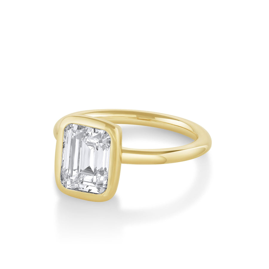 Marrow Fine Jewelry Roxy Bezeled Emerald Cut Engagement Ring [Yellow Gold]