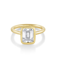 Marrow Fine Jewelry Roxy Bezeled Emerald Cut Engagement Ring [Yellow Gold]