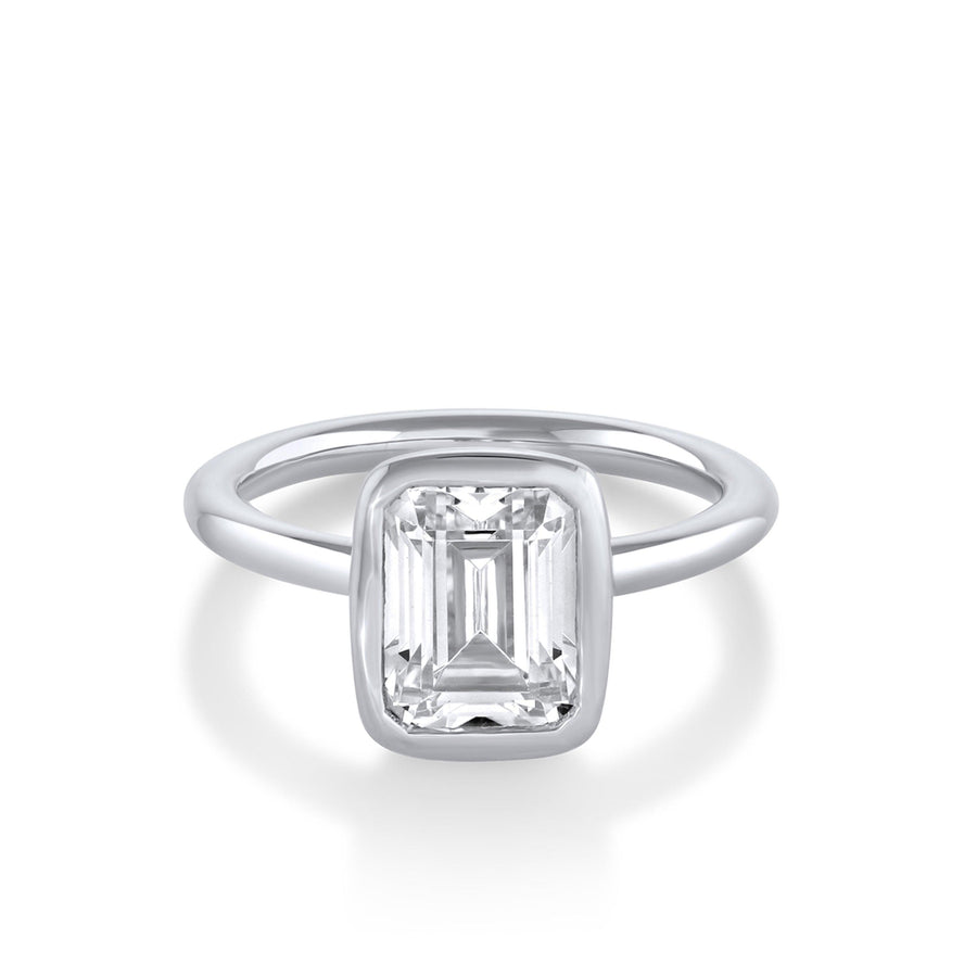 Marrow Fine Jewelry Roxy Bezeled Emerald Cut Engagement Ring [White Gold]