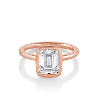 Marrow Fine Jewelry Roxy Bezeled Emerald Cut Engagement Ring [Rose Gold]
