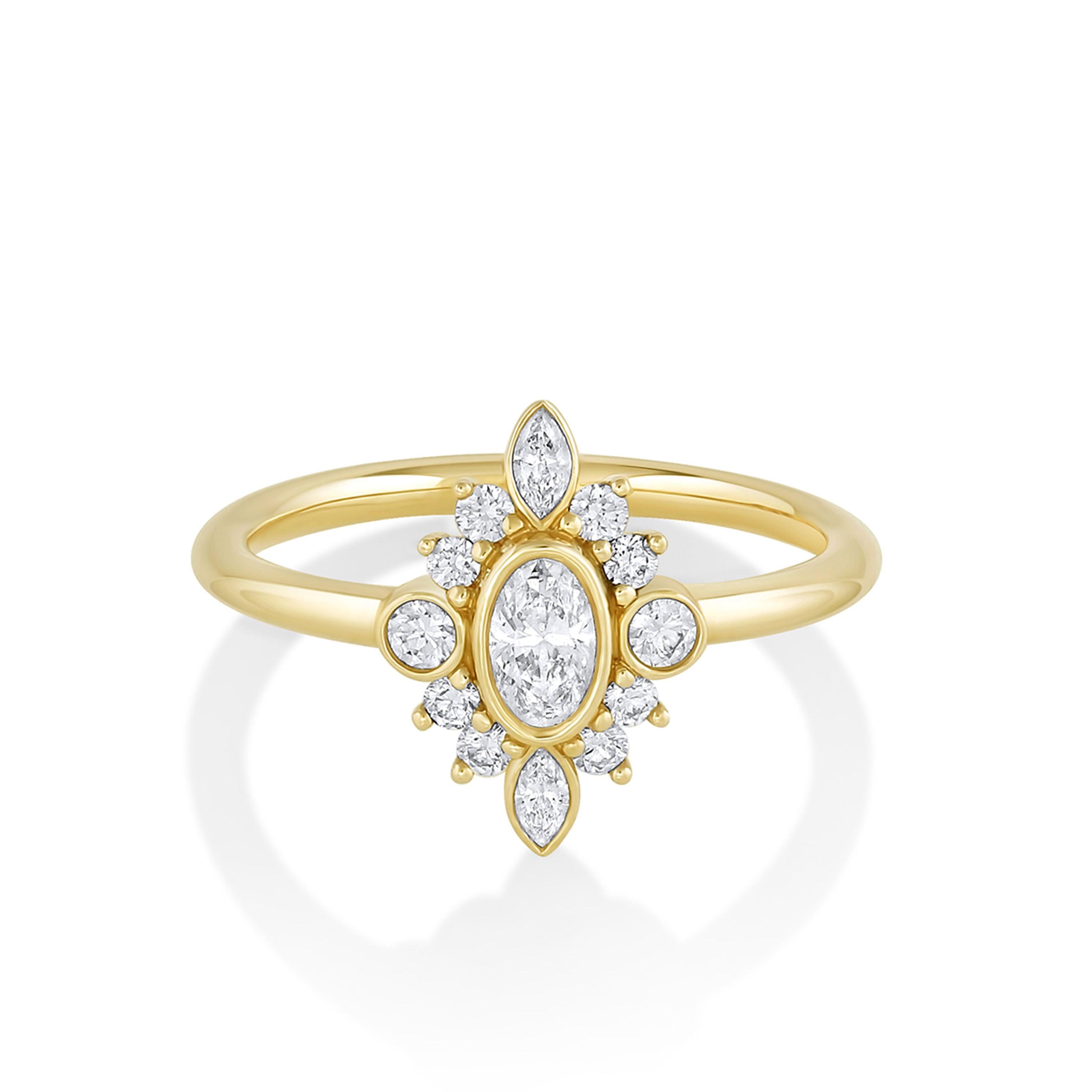 Marrow Fine Jewelry Minuette Collection Scarlette Compass White Diamond Engagement Ring