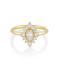 Marrow Fine Jewelry Minuette Collection Scarlette Compass White Diamond Engagement Ring [Yellow Gold]