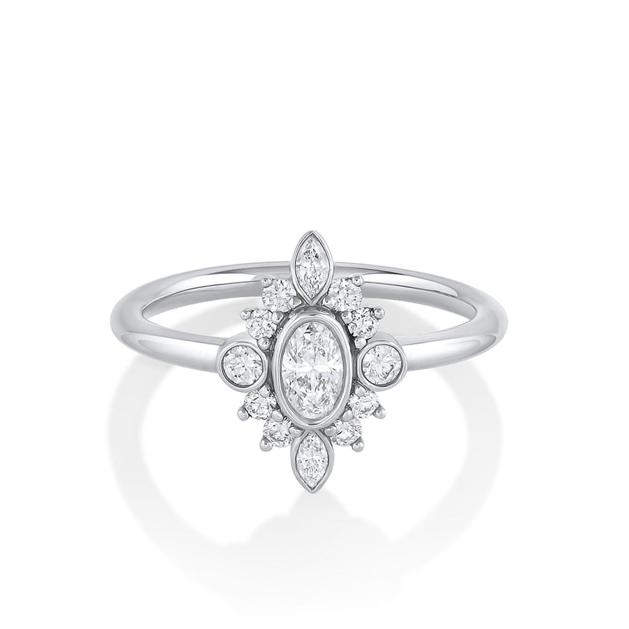 Marrow Fine Jewelry Minuette Collection Scarlette Compass White Diamond Engagement Ring [White Gold]