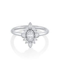 Marrow Fine Jewelry Minuette Collection Scarlette Compass White Diamond Engagement Ring [White Gold]