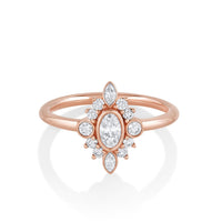 Marrow Fine Jewelry Minuette Collection Scarlette Compass White Diamond Engagement Ring [Rose Gold]