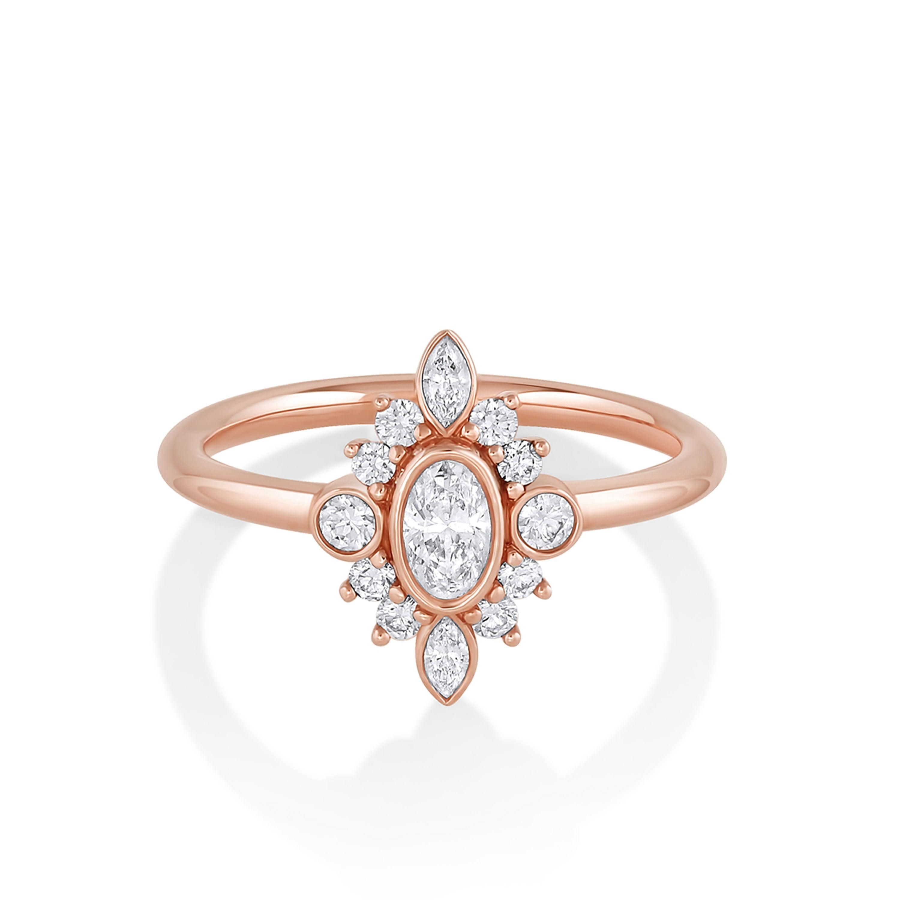 Marrow Fine Jewelry Minuette Collection Scarlette Compass White Diamond Engagement Ring