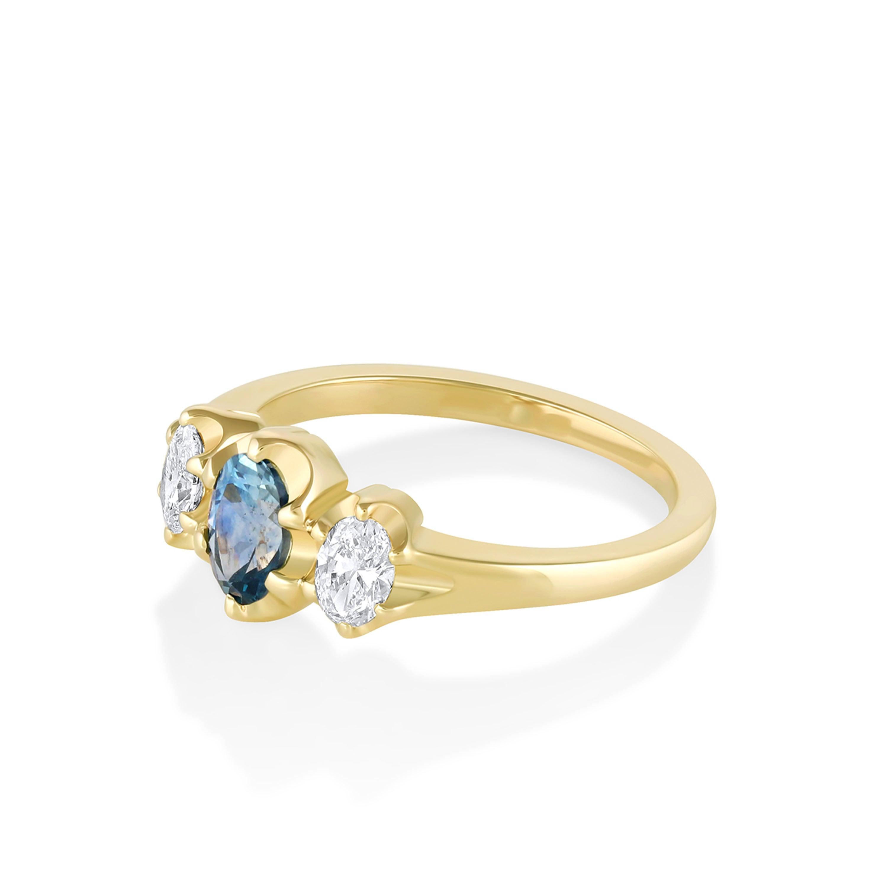 Marrow Fine Jewelry Minuette Collection Simone Sapphire Oval Engagement Ring