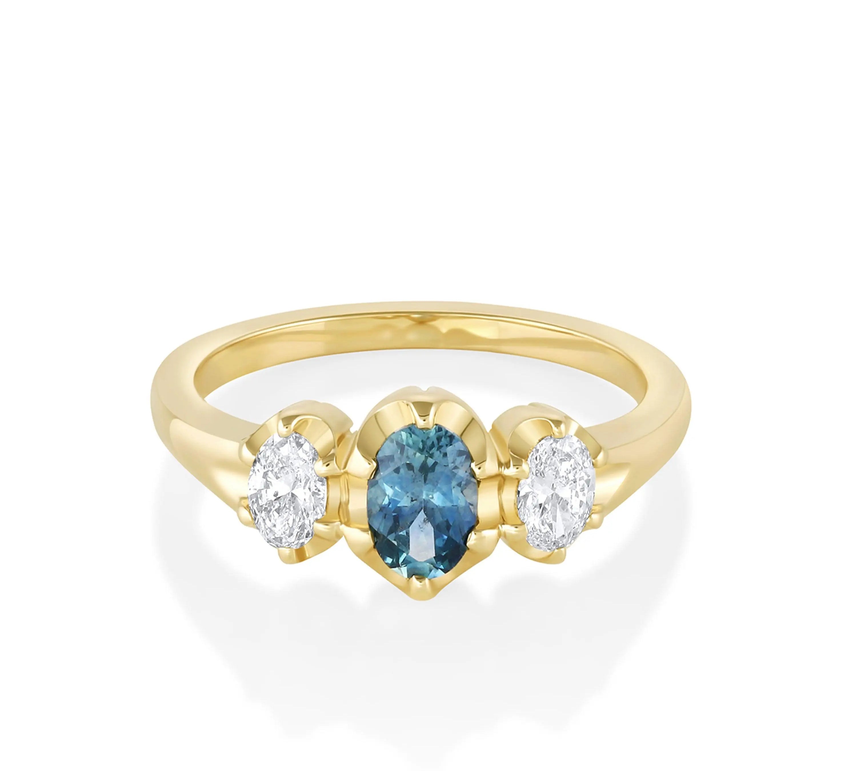 Marrow Fine Jewelry Minuette Collection Simone Sapphire Oval Engagement Ring [Yellow Gold]