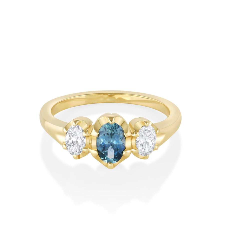 Marrow Fine Jewelry Minuette Collection Simone Sapphire Oval Engagement Ring [Yellow Gold]
