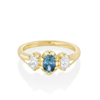 Marrow Fine Jewelry Minuette Collection Simone Sapphire Oval Engagement Ring [Yellow Gold]