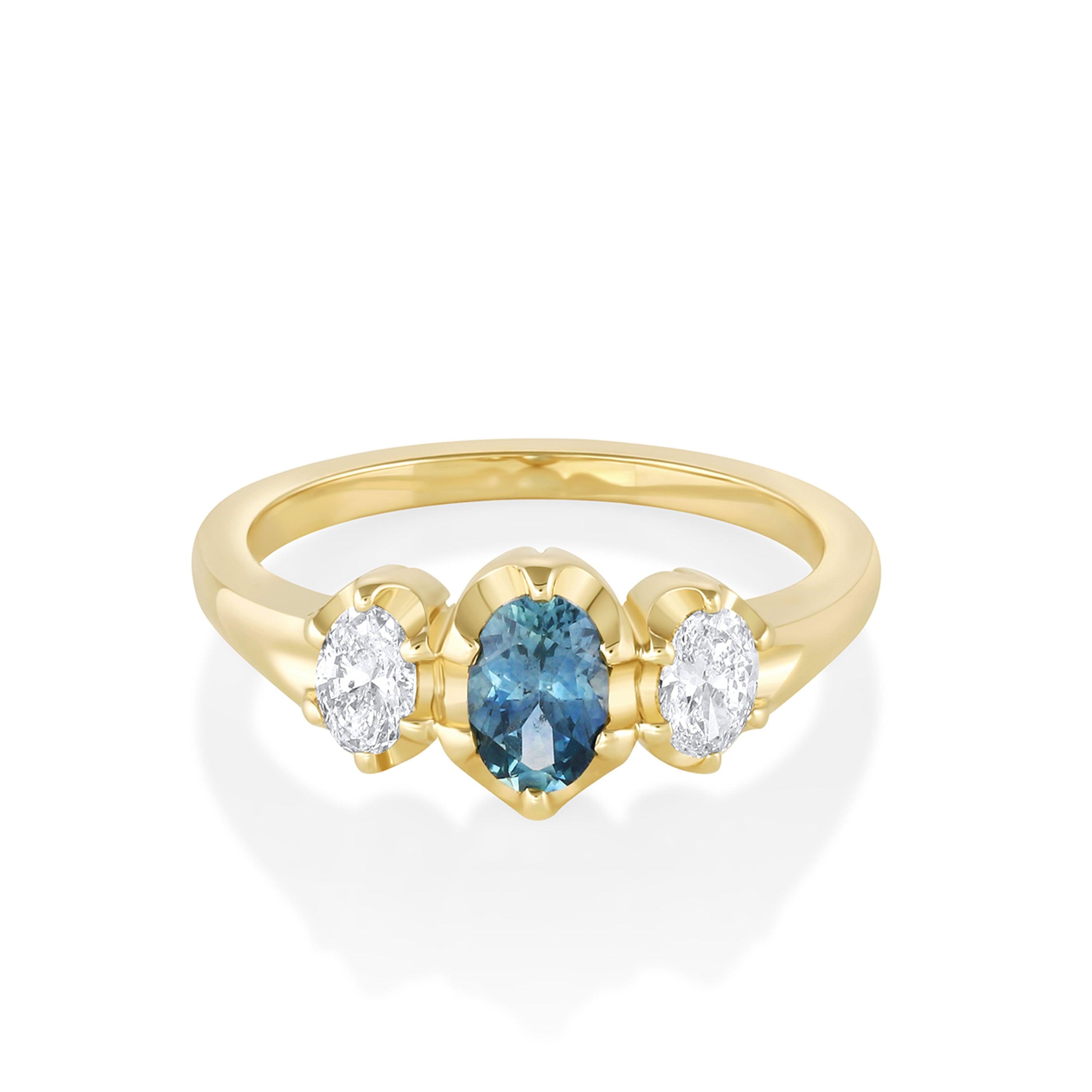 Marrow Fine Jewelry Minuette Collection Simone Sapphire Oval Engagement Ring