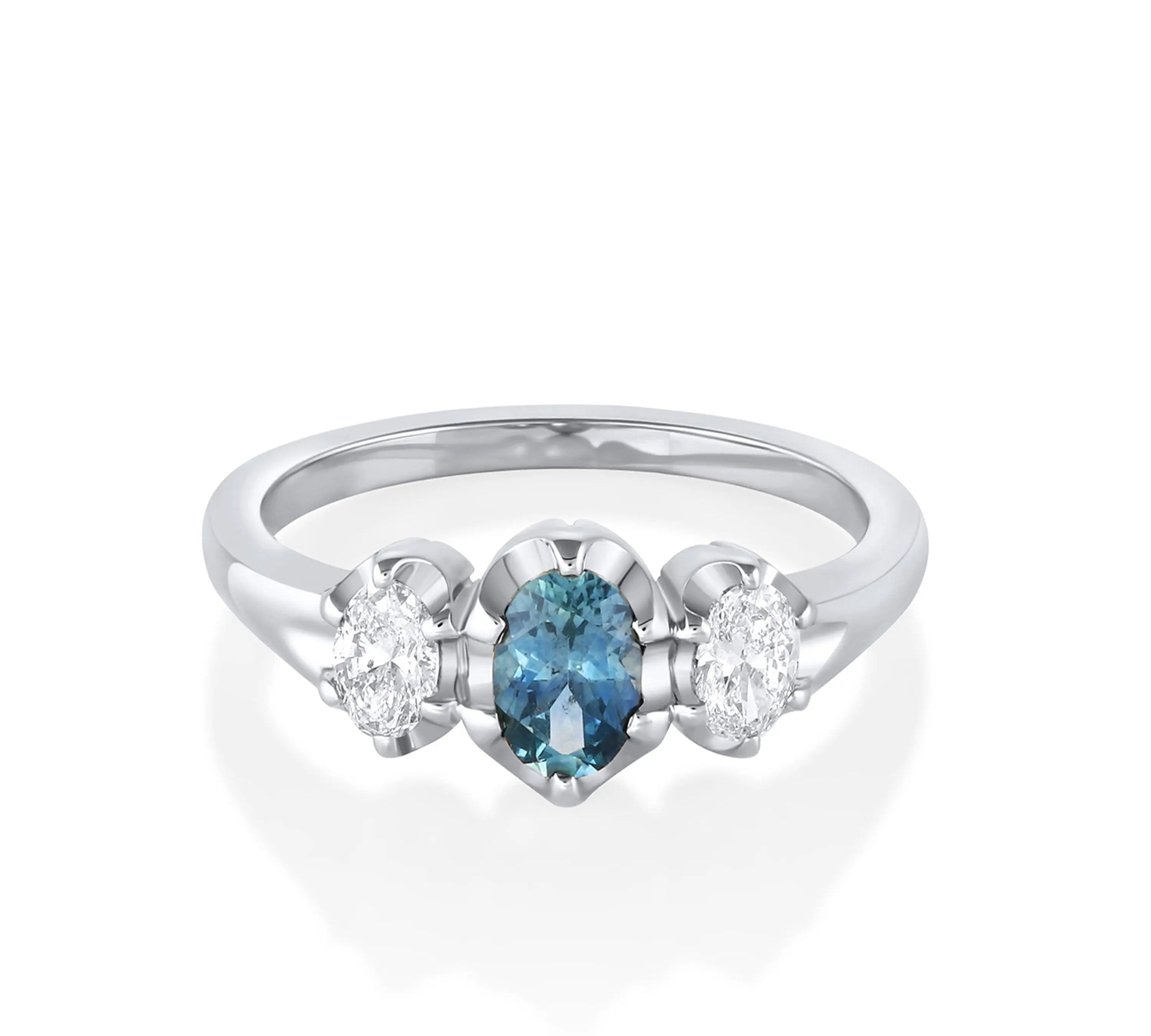 Marrow Fine Jewelry Minuette Collection Simone Sapphire Oval Engagement Ring [White Gold]
