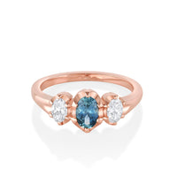 Marrow Fine Jewelry Minuette Collection Simone Sapphire Oval Engagement Ring [Rose Gold]