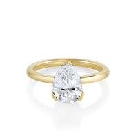 Marrow Fine Jewelry Sloane White Diamond Pear Solitaire Engagement Ring [Yellow Gold]