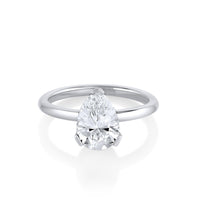 Marrow Fine Jewelry Sloane White Diamond Pear Solitaire Engagement Ring [White Gold]
