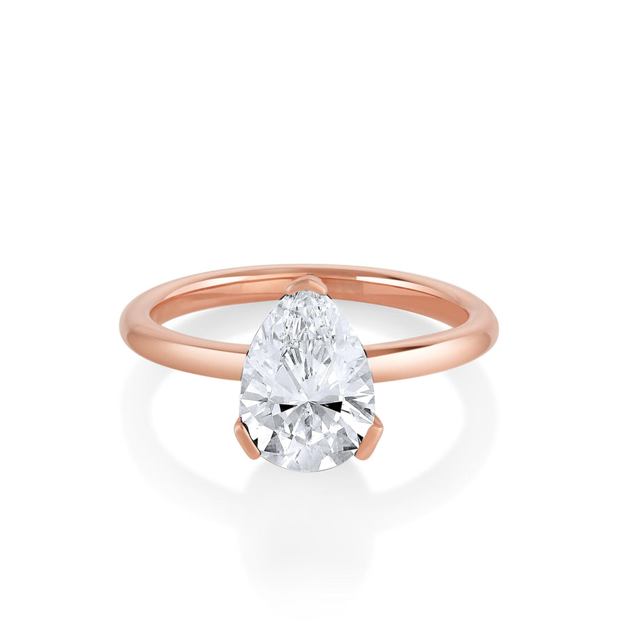Marrow Fine Jewelry Sloane White Diamond Pear Solitaire Engagement Ring [Rose Gold]