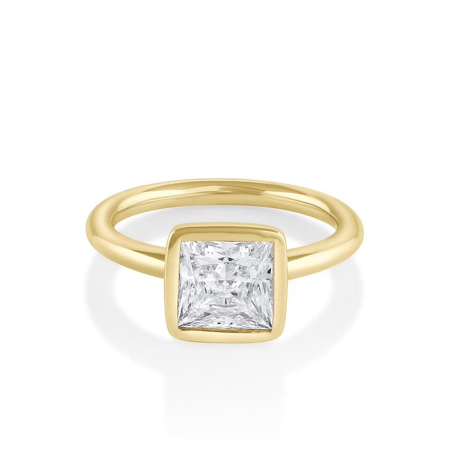 Marrow Fine Jewelry White Diamond Bezeled Zoe Solitaire Engagement Ring [Yellow Gold]