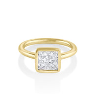 Marrow Fine Jewelry White Diamond Bezeled Zoe Solitaire Engagement Ring [Yellow Gold]