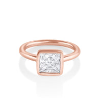 Marrow Fine Jewelry White Diamond Bezeled Zoe Solitaire Engagement Ring [Rose Gold]