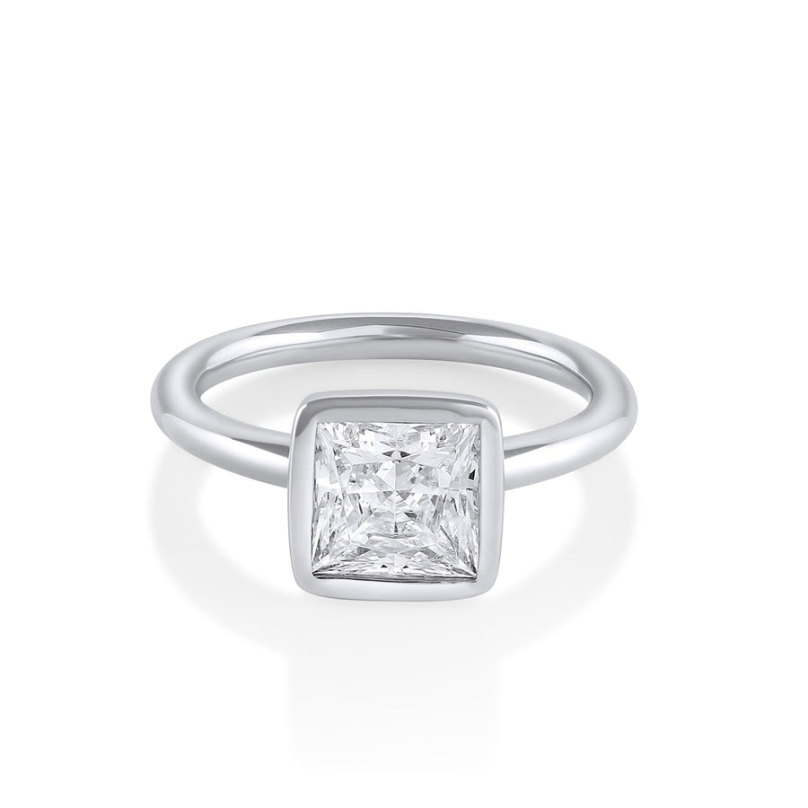 Marrow Fine Jewelry White Diamond Bezeled Zoe Solitaire Engagement Ring [White Gold]