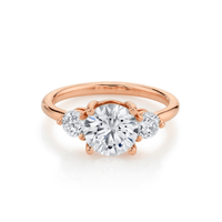 Marrow Fine Jewelry White Diamond Three Stone Engagement Ring [Rose Gold]