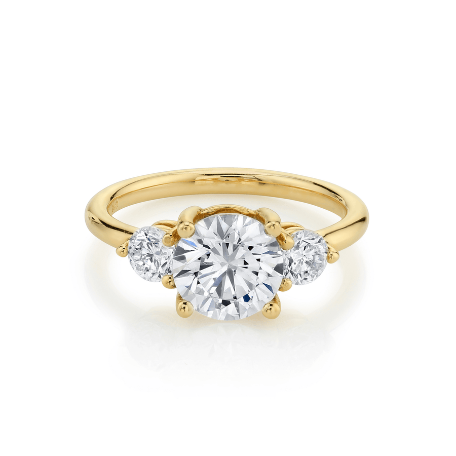 Marrow Fine Jewelry White Diamond Three Stone Engagement Ring [Yellow Gold]