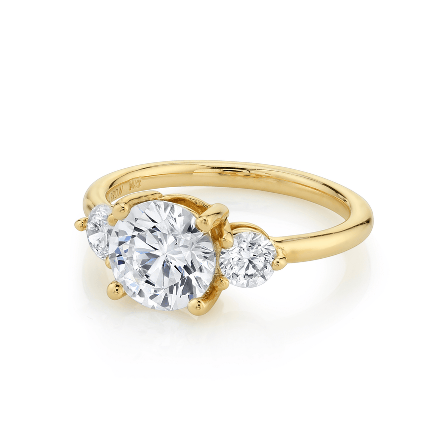 Marrow Fine Jewelry White Diamond Three Stone Engagement Ring [Yellow Gold]