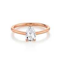 Marrow Fine Jewelry White Diamond Pear Solitaire Engagement Ring [Rose Gold]
