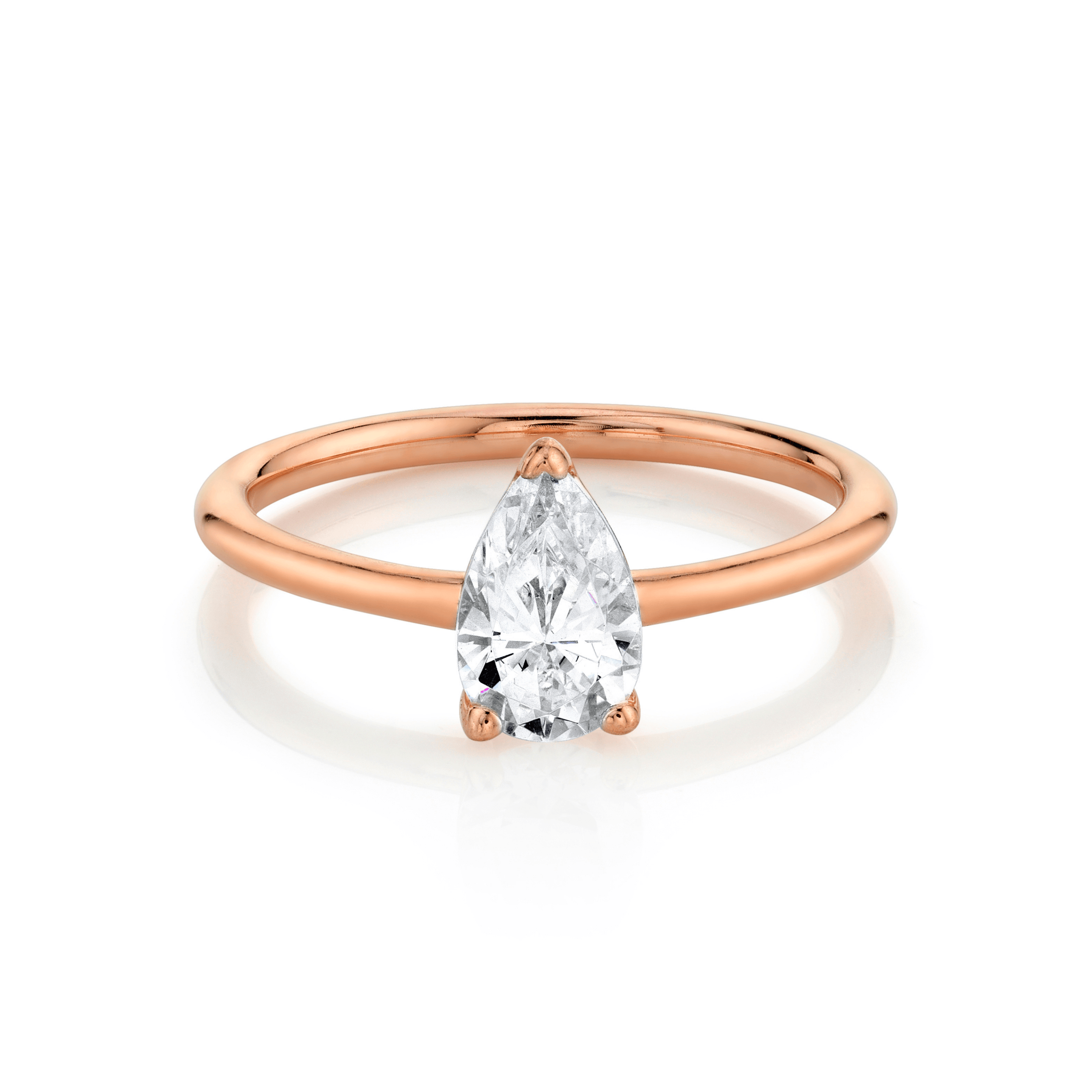 Marrow Fine Jewelry White Diamond Pear Solitaire Engagement Ring