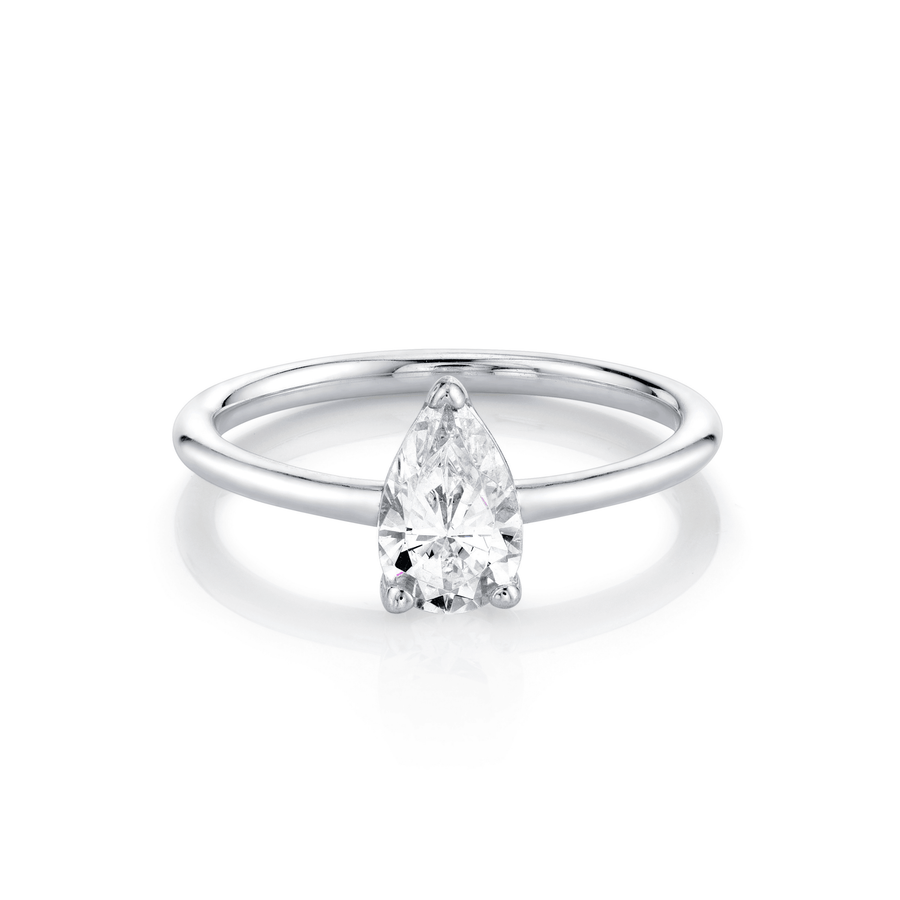 Marrow Fine Jewelry White Diamond Pear Solitaire Engagement Ring [White Gold]