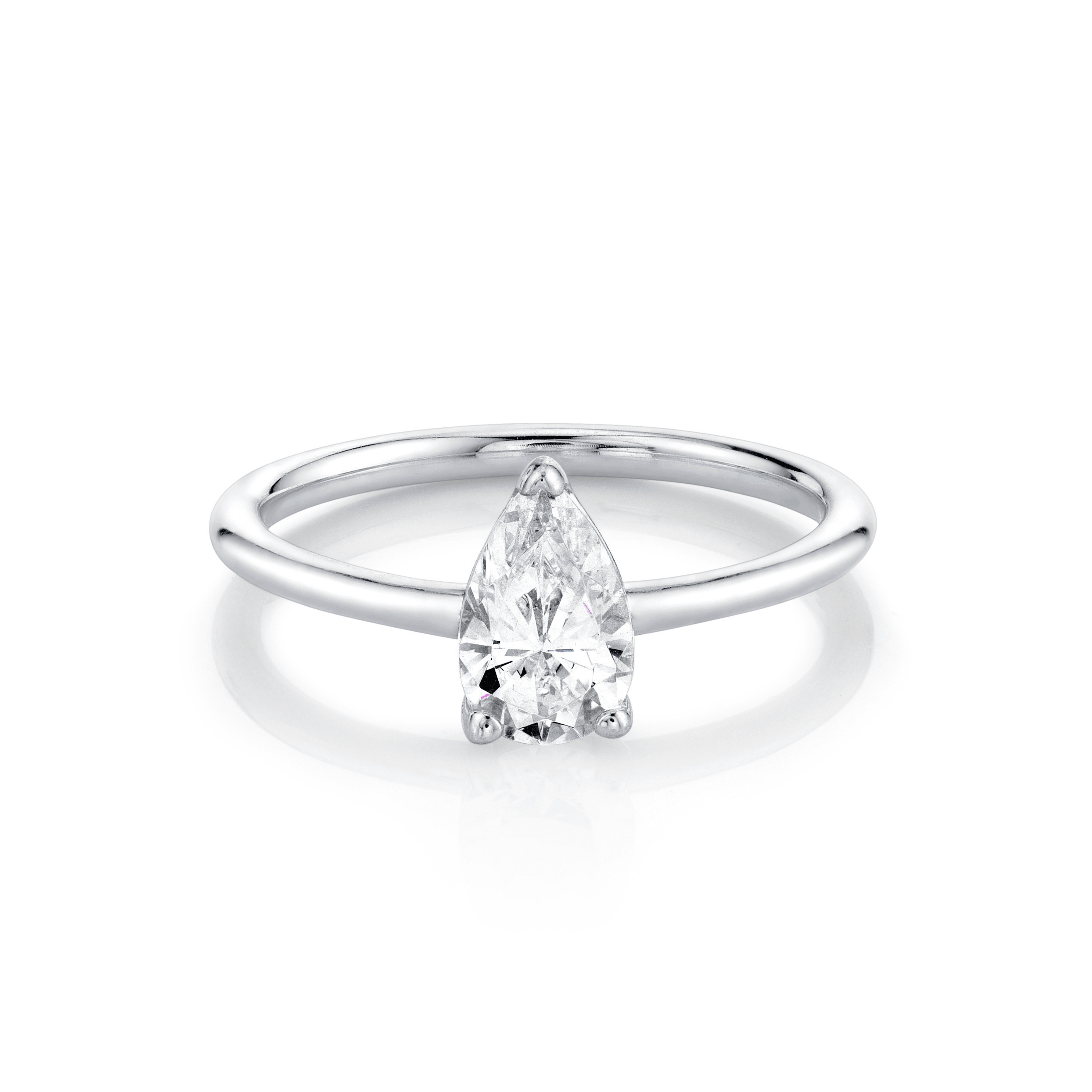 Marrow Fine Jewelry White Diamond Pear Solitaire Engagement Ring