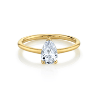 Marrow Fine Jewelry White Diamond Pear Solitaire Engagement Ring [Yellow Gold]